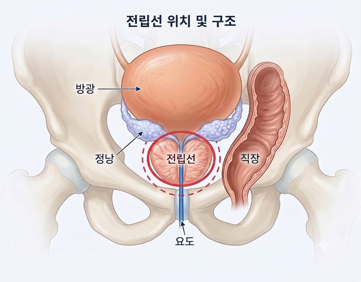 전립선 위치 설명 이미지